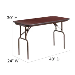 Flash Furniture 4-Foot Mahogany Melamine Laminate Folding Banquet Table 10 Flash Furniture 4-Foot Mahogany Melamine Laminate Folding Banquet Table -Baxton Studio Shop GUEST 8c47a225 c92d 4357 a064 c99777b50a6d 1