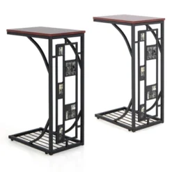 Costway 1PC2 PCS C-Shaped Side Sofa Narrow Snack Table For Living Room Bedroom Small Space 20 Costway 1PC2 PCS C-Shaped Side Sofa Narrow Snack Table For Living Room Bedroom Small Space -Baxton Studio Shop GUEST 8c70b92e d4a0 4fc7 8210 992dddd26897