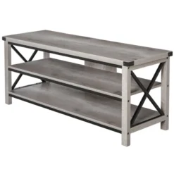 HOMCOM Ample Storage Console TV Stand With 2 Cable Management Hole, Entertainment Center Classic Cabinet For Living Room Bedroom, Fits For 60" TV 7 HOMCOM Ample Storage Console TV Stand With 2 Cable Management Hole, Entertainment Center Classic Cabinet For Living Room Bedroom, Fits For 60" TV -Baxton Studio Shop GUEST 8c755297 c72d 4dc3 9a0c 696aa17104cd