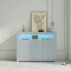 Modern Wooden Sideboard With LED Lights And 3 Doors For Living Room, Kitchen Or Hallway - ModernLuxe