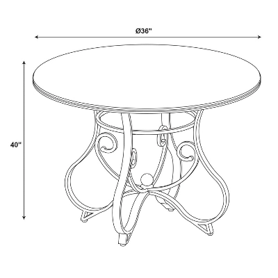 3pc Carter Pub Dining Set Metal/Tan/Cherry - Powell Company 12 3pc Carter Pub Dining Set Metal/Tan/Cherry - Powell Company - Image 12