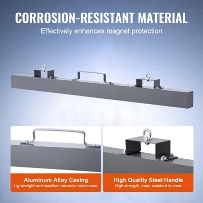 VEVOR 93 Lbs Hanging Magnetic Sweeper Pickup Tool, Nail Hang-Type Magnetic Forklift Sweeper, Industrial-Grade Magnets Steel Material, Gray 4 VEVOR 93 Lbs Hanging Magnetic Sweeper Pickup Tool, Nail Hang-Type Magnetic Forklift Sweeper, Industrial-Grade Magnets Steel Material, Gray - Image 4