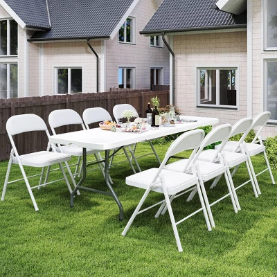 SUGIFT Folding Chairs With Padded Seats Foldable Chair For Outdoor & Indoor Use (Set Of 4) 1 SUGIFT Folding Chairs With Padded Seats Foldable Chair For Outdoor & Indoor Use (Set Of 4)