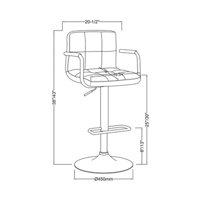 Ethan Adjustable Swivel Barstool With Arms - Furniture Of America 6 Ethan Adjustable Swivel Barstool With Arms - Furniture Of America - Image 6