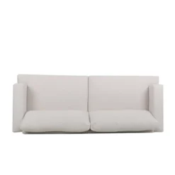 Dallin Contemporary Fabric 3 Seater Sofa Beige/Silver - Christopher Knight Home -Baxton Studio Shop GUEST 8cc88152 a41d 4a85 8607 3bc9bb3471f7