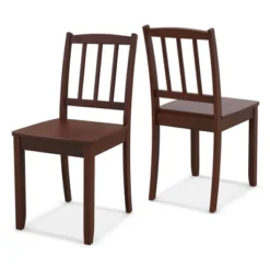 Costway Wood Dining Chair Set Of 2 With Rubber Wood Legs Curved Backrest For Kitchen White/Black/Brown -Baxton Studio Shop GUEST 8cc95cba 88b6 46c8 9629 2e55cdf41cc3