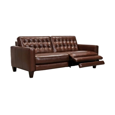 81" Wesley Genuine Leather Power Footrest Tuxedo Arm Sofa - Armen Living 2 81" Wesley Genuine Leather Power Footrest Tuxedo Arm Sofa - Armen Living - Image 2