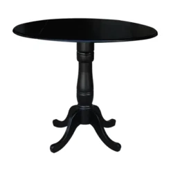 Davidson Round Dual Drop Leaf Pedestal Table Black - International Concepts -Baxton Studio Shop GUEST 8d048aca 269a 4b48 b65f 9bfe189b548a