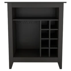 Evita Bar Cabinet, One Open Shelf, Six Built-in Wine Rack, One Drawer -32.5*17.7*38.1 Inch, Black