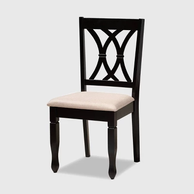 7pc Reneau Upholstered Wood Dining Set Sand Brown/Espresso - Baxton Studio 1 7pc Reneau Upholstered Wood Dining Set Sand Brown/Espresso - Baxton Studio