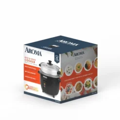 Aroma 6 Cup Rice Cooker With Outer Steam Tray Black: 2 Quart, One-Touch, Nonstick, Includes Accessories 22 Aroma 6 Cup Rice Cooker With Outer Steam Tray Black: 2 Quart, One-Touch, Nonstick, Includes Accessories -Baxton Studio Shop GUEST 8d89fdd8 1a6a 40e6 8ea5 b6a511893c12