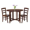 3pc Alamo Round Drop Leaf Dining Set With 2 Ladder Back Chairs Wood/Red - Winsome
