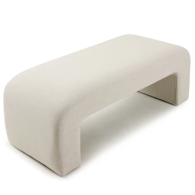 Lily 47" Contemporary Farmhouse Upholstered Bench-The Pop Maison 3 Lily 47" Contemporary Farmhouse Upholstered Bench-The Pop Maison - Image 3