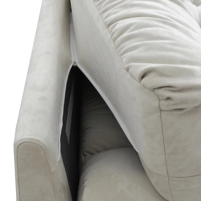 Cloud Modular Sectional Sofa,89inch Scrub Velvet Sofa Couch For Living Room,Curved Couch,Modern LoveSofa With 2 Pillows 3 Seater For Apartment 9 Cloud Modular Sectional Sofa,89inch Scrub Velvet Sofa Couch For Living Room,Curved Couch,Modern LoveSofa With 2 Pillows 3 Seater For Apartment - Image 9