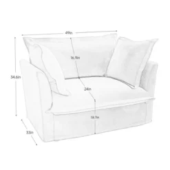 CAVINAS Couches For Living Room Deep Seat Sofa Couch Fabric Slip-covered Armchair With Cushion And Pillows -Baxton Studio Shop GUEST 8e1a9cfd 0b04 42f1 ade5 f7135426de89