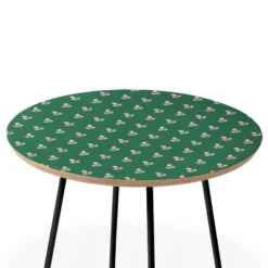 Maritza Lisa Retro Pink Leaf Pattern Side Table - Deny Designs