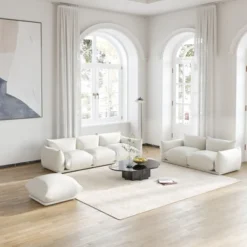 Modular Sectional Sofa,Lovesofa Couch, 77.16inch Minimalist Convertible Sofa Couch, Modern Chenilleyarn 2 Seater Living Room Sofa Sets -Baxton Studio Shop GUEST 8e89505f 9d5d 4004 ba81 1fa9bb8a85de