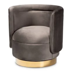 Saffi Velvet Upholstered Swivel Accent Chair - Baxton Studio -Baxton Studio Shop GUEST 8e9a9d68 6def 4a18 badf 0d2a7392e08b