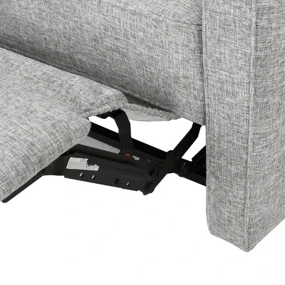Calliope Buttoned Fabric Reclining Loveseat Light Gray Tweed - Christopher Knight Home 4 Calliope Buttoned Fabric Reclining Loveseat Light Gray Tweed - Christopher Knight Home - Image 4