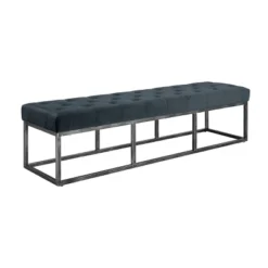 Danes Tufted Bench With Iron Legs - Finch -Baxton Studio Shop GUEST 8eb2405c 7eac 4d1f b390 4afc1384d650