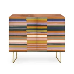 Gigi Rosado Brown Striped Pattern Walnut Credenza - Deny Designs -Baxton Studio Shop GUEST 8ece6e6e 6d88 45a3 b32c f17d39c48cfe