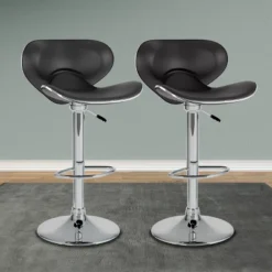 Set Of 2 Adjustable Curved Form Fitting Leatherette Barstool - Corliving -Baxton Studio Shop GUEST 8ed81bcc 270d 4c5f 8380 8e201276364d