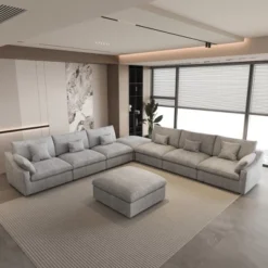 Modular Sectional Sofa With Ottoman,156" U Shaped Down Filled Cloud Couch,8 Seater Convertible Living Room Sets,Cover Washable And Replaceable -Baxton Studio Shop GUEST 8f5a5a23 14cf 45d4 b92f c956c57d908d