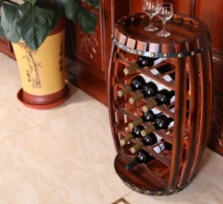 Vintiquewise Rustic Barrel Shaped Wooden Wine Rack For 23 Bottles 8 Vintiquewise Rustic Barrel Shaped Wooden Wine Rack For 23 Bottles -Baxton Studio Shop GUEST 8f64d8d4 bd1b 432e aecc e198c52b4a7b