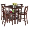 5pc Orlando 2 Shelves Counter Height Dining Set Wood/Walnut- Winsome
