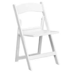 Emma And Oliver 4 Pack 1000 Lb. Capacity White Resin Folding Chair With Slatted Seat -Baxton Studio Shop GUEST 8f9112c5 201f 4e9b 8771 12662c955528