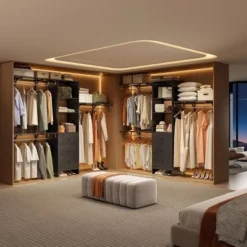 SEVOBAL Freestanding Coat Racks Expandable Wardrobe Rack With 3 Drawers And Shelves, High-Capacity Closet Organizer, Black, 10.5"*44"*20.5"