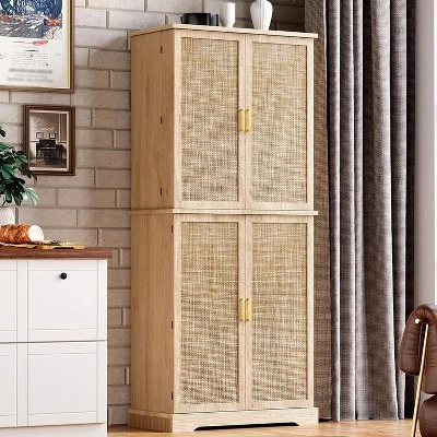 Jojoka 72''Kitchen Pantry Cabinet With Adjustable Shelves,Tall Storage Cabinet With 4 Doors And 1 Drawer For Kitchen,Light Oak 3 Jojoka 72''Kitchen Pantry Cabinet With Adjustable Shelves,Tall Storage Cabinet With 4 Doors And 1 Drawer For Kitchen,Light Oak - Image 3