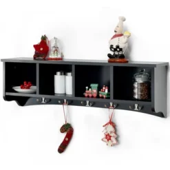 Costway Hanging Entryway Shelf Coat Rack Wall Mounted Storage Cabinets -Baxton Studio Shop GUEST 90386f55 0444 4429 9eab bf48f162d23f