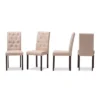 Set Of 4 Gardner Modern And Contemporary Fabric Dining Chair: Beige, Dark Brown - Baxton Studio