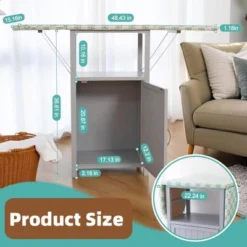 ORRD Solid Wood Folding Ironing Board With Storage Cabinet Heat Resistant Sponge For Small Spaces Laundry Room Gray -Baxton Studio Shop GUEST 90a2b268 cba6 4ab0 a816 b73e1e5a0000