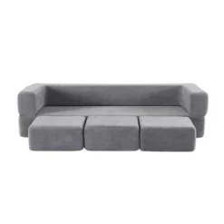 MYINDA Modular Convertible Sofa With 3 Modules - Foam Sleeper, Chenille Floor Sofa For Studio Apartments And Home Offices -Baxton Studio Shop GUEST 90a6996e 481e 478f a9e3 785ce82b6c95