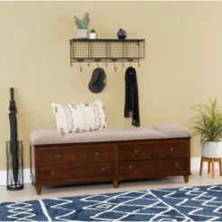 Mason Upholstered Storage Entryway Bench Chestnut - Powell Company -Baxton Studio Shop GUEST 914e74ad e848 42a2 b422 49f359795f2a