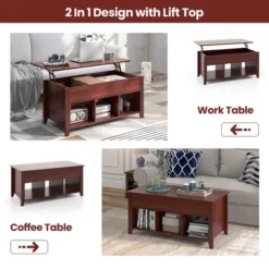 Costway Lift Top Coffee Table W/ Hidden Compartment And Storage Shelves Modern Furniture Brown 13 Costway Lift Top Coffee Table W/ Hidden Compartment And Storage Shelves Modern Furniture Brown -Baxton Studio Shop GUEST 915ceb83 c36f 469a b4ca 0c27b8188589
