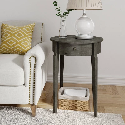 Thaddeus Round Side Table Dark Gray - Finch 1 Thaddeus Round Side Table Dark Gray - Finch