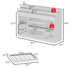 FUFU&GAGA White Home Bar Cabinet,LED Wine Rack With Storage,Liquor Cabinet With Tiered Display, For Living Room & Minimalist Interiors 26 FUFU&GAGA White Home Bar Cabinet,LED Wine Rack With Storage,Liquor Cabinet With Tiered Display, For Living Room & Minimalist Interiors -Baxton Studio Shop GUEST 919a9275 53a8 4d78 8dd6 84f214f75316