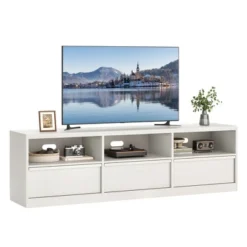 70 Inch TV Stand For 80" TVs, Mid Century Modern Entertainment Center With Storage Drawer & Open Shelves 28 70 Inch TV Stand For 80" TVs, Mid Century Modern Entertainment Center With Storage Drawer & Open Shelves -Baxton Studio Shop GUEST 919b48fe 117f 4d47 a969 2a432a49212f