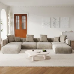 WJShome Modular Sectional Sofa Couch,181.1inch U Shape Sofa Couch,Oversized 4 Seater Couch With 2 Ottomans 19 WJShome Modular Sectional Sofa Couch,181.1inch U Shape Sofa Couch,Oversized 4 Seater Couch With 2 Ottomans -Baxton Studio Shop GUEST 919b6ead cbb5 4f3c 9919 2334472625ea