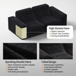 ModernLuxe Modular Sectional Sofa, DIY Sparkling Chenille Upholstered Tufted Sofa Couch, 3-Seat/5-Seat With Ottoman, No Assembly -Baxton Studio Shop GUEST 922ac982 8a20 4eda a85a 8726c8785a56