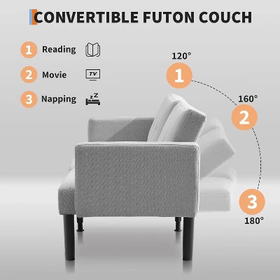 Gaomon Double Sofa Bed, 3-Position Adjustable Recliner Sofa, Modern Recliner With Legs, Off-The-Floor Design For Easy Cleaning 2 Gaomon Double Sofa Bed, 3-Position Adjustable Recliner Sofa, Modern Recliner With Legs, Off-The-Floor Design For Easy Cleaning - Image 2