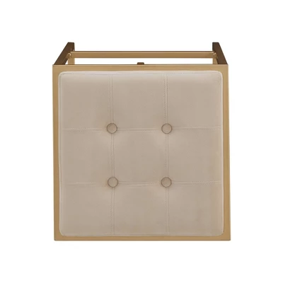 29" Set Of 2 Ervyn Gold Finish Velvet Button Tufted Bar Height Chairs - Inspire Q 6 29" Set Of 2 Ervyn Gold Finish Velvet Button Tufted Bar Height Chairs - Inspire Q - Image 6