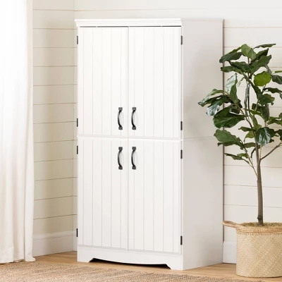 Farnel 4 Door Storage Cabinet Pure White - South Shore 6 Farnel 4 Door Storage Cabinet Pure White - South Shore - Image 6