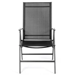 Costway 4PCS Patio Folding Dining Chair Recliner Adjustable Black -Baxton Studio Shop GUEST 926b1634 d476 4125 b657 cbe103559ffc