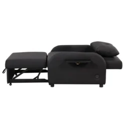3 In 1 Pull Out Sleeper Sofa With 2 Wing Table And USB Charge-ModernLuxe 20 3 In 1 Pull Out Sleeper Sofa With 2 Wing Table And USB Charge-ModernLuxe -Baxton Studio Shop GUEST 92783eb6 db54 47b2 99c8 b8bbb14b243f