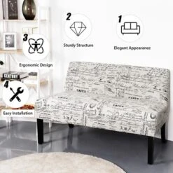 Costway Loveseat Sofa Fabric Settee Bench Bed Chair Wooden Leg Living Room -Baxton Studio Shop GUEST 929d790a 42bb 48ec b696 8e3d5eb20c6a