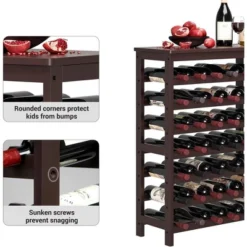 SONGMICS 42-Bottle Wine Rack Free Standing Floor, 7-Tier Display Wine Storage Shelves With Table Top, Bamboo Wobble-Free Bottle Holder -Baxton Studio Shop GUEST 92c31e2e 110e 4063 a982 cf697bca4f18